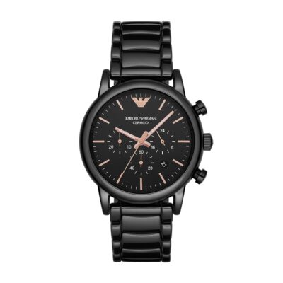 Emporio Armani Luigi Men's Watch AR1509 – Black Ceramic Quartz